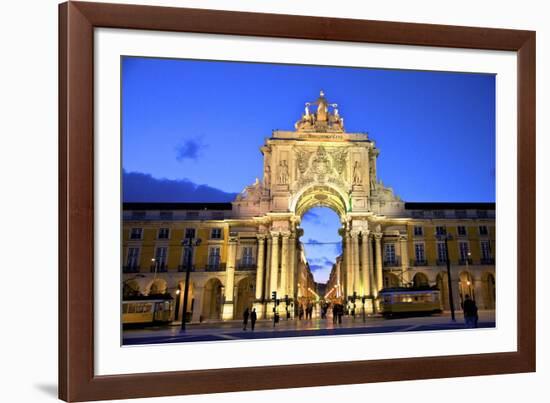 Triumphal Arch at Dusk, Lisbon, Portugal, South West Europe-Neil Farrin-Framed Photographic Print