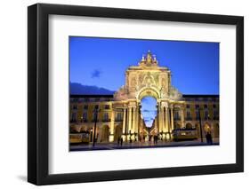 Triumphal Arch at Dusk, Lisbon, Portugal, South West Europe-Neil Farrin-Framed Photographic Print