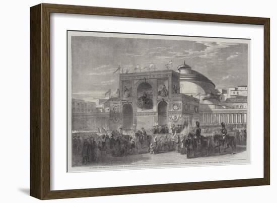 Triumphal Arch Erected at Naples During the Fetes Recently Held in That City-Frank Vizetelly-Framed Giclee Print