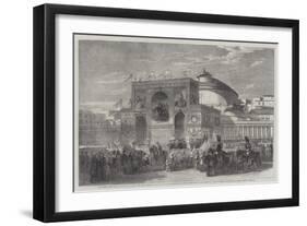 Triumphal Arch Erected at Naples During the Fetes Recently Held in That City-Frank Vizetelly-Framed Giclee Print