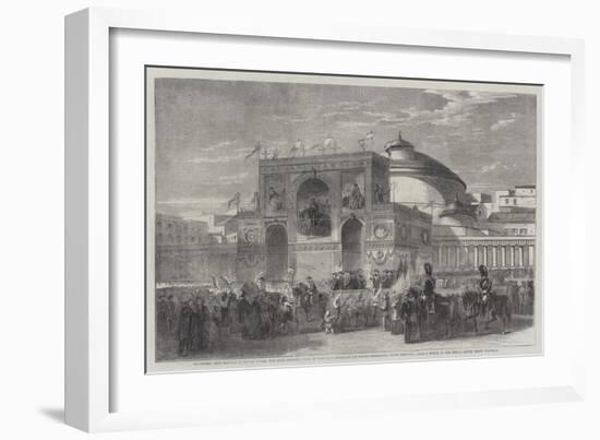 Triumphal Arch Erected at Naples During the Fetes Recently Held in That City-Frank Vizetelly-Framed Giclee Print