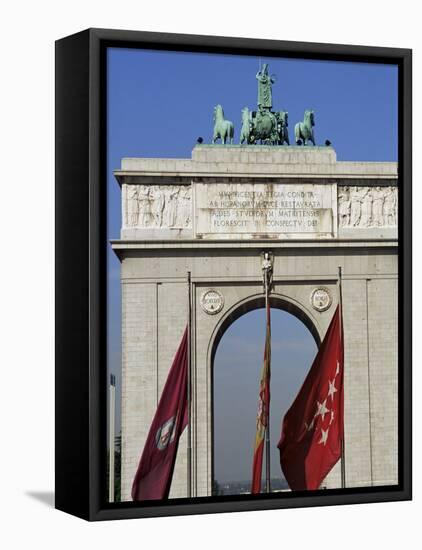Triumphal Arch, Moncloa, Madrid, Spain-Upperhall-Framed Stretched Canvas