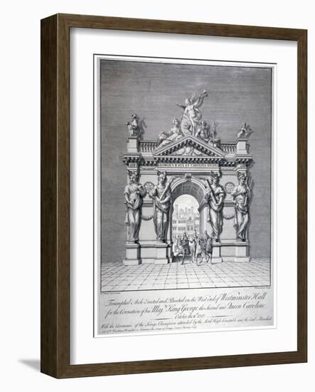Triumphal Arch on the West End of Westminster Hall, London, 1727-Pierre Fourdrinier-Framed Giclee Print