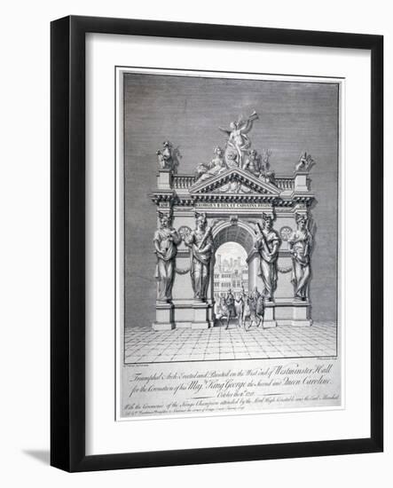 Triumphal Arch on the West End of Westminster Hall, London, 1727-Pierre Fourdrinier-Framed Giclee Print