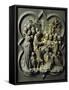 Triumphal Entry of Christ into Jerusalem, Gilded Bronze Panel-Lorenzo Ghiberti-Framed Stretched Canvas