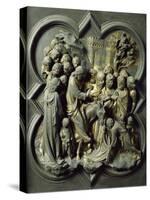 Triumphal Entry of Christ into Jerusalem, Gilded Bronze Panel-Lorenzo Ghiberti-Stretched Canvas