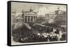 Triumphal Entry of the Prussian Army into Berlin, Troops Passing the Brandenburg Gate-null-Framed Stretched Canvas