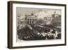 Triumphal Entry of the Prussian Army into Berlin, Troops Passing the Brandenburg Gate-null-Framed Giclee Print