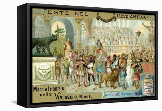 Triumphal March Along the Via Sacra, Rome-null-Framed Stretched Canvas