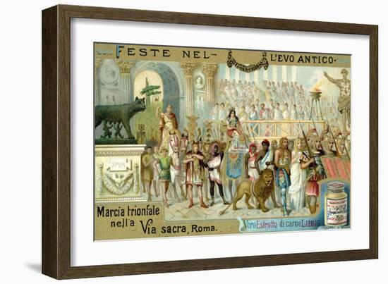 Triumphal March Along the Via Sacra, Rome-null-Framed Giclee Print