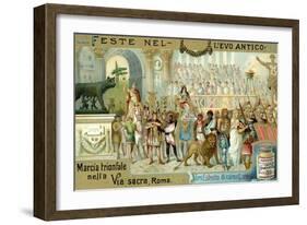 Triumphal March Along the Via Sacra, Rome-null-Framed Giclee Print