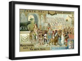 Triumphal March Along the Via Sacra, Rome-null-Framed Giclee Print