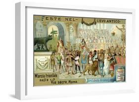 Triumphal March Along the Via Sacra, Rome-null-Framed Giclee Print