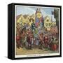 Triumphant Entry of King Henry V into London after the Battle of Agincourt-English School-Framed Stretched Canvas