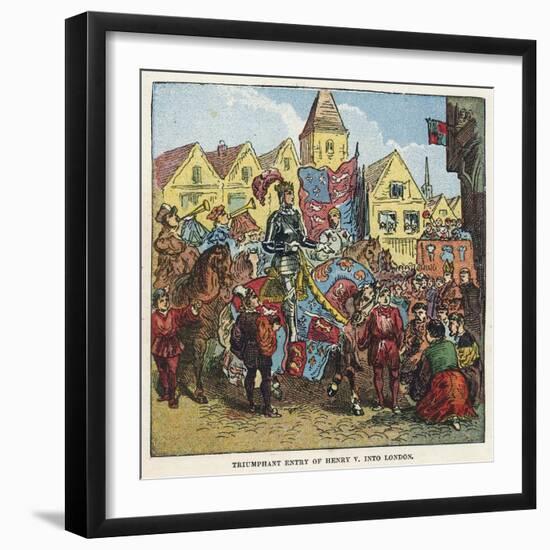 Triumphant Entry of King Henry V into London after the Battle of Agincourt-English School-Framed Giclee Print