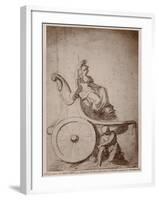 Triumphant France, C.1674 (Pierre Noire and Grey Wash on Paper)-Charles Le Brun-Framed Giclee Print