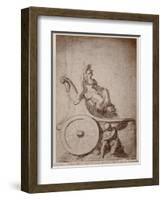 Triumphant France, C.1674 (Pierre Noire and Grey Wash on Paper)-Charles Le Brun-Framed Premium Giclee Print