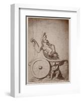 Triumphant France, C.1674 (Pierre Noire and Grey Wash on Paper)-Charles Le Brun-Framed Premium Giclee Print