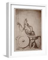 Triumphant France, C.1674 (Pierre Noire and Grey Wash on Paper)-Charles Le Brun-Framed Giclee Print