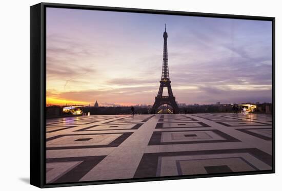 Trocadero and Eiffel Tower at Sunrise, Paris, Ile De France, France, Europe-Markus Lange-Framed Stretched Canvas