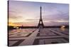 Trocadero and Eiffel Tower at Sunrise, Paris, Ile De France, France, Europe-Markus Lange-Stretched Canvas