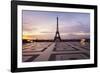 Trocadero and Eiffel Tower at Sunrise, Paris, Ile De France, France, Europe-Markus Lange-Framed Photographic Print