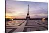 Trocadero and Eiffel Tower at Sunrise, Paris, Ile De France, France, Europe-Markus Lange-Stretched Canvas