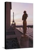 Trocadero and Eiffel Tower at Sunrise, Paris, Ile De France, France, Europe-Markus Lange-Stretched Canvas