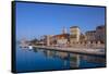 Trogir Harbour, Trogir, Dalmatian Coast, Croatia-Neil Farrin-Framed Stretched Canvas