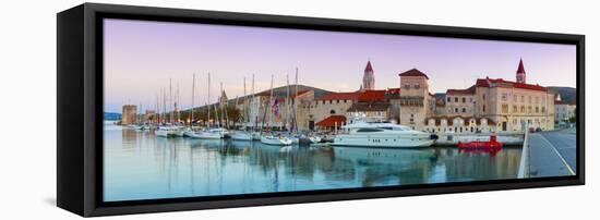 Trogir's Historic Stari Grad (Old Town) Defensive Walls and Harbour, Trogir, Dalmatia, Croatia-Doug Pearson-Framed Stretched Canvas