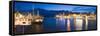 Trogir Town and Boat Docks at Night, Dalmatian Coast, Adriatic, Croatia, Europe-Matthew Williams-Ellis-Framed Stretched Canvas