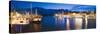 Trogir Town and Boat Docks at Night, Dalmatian Coast, Adriatic, Croatia, Europe-Matthew Williams-Ellis-Stretched Canvas