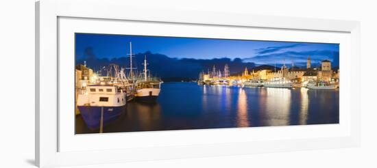 Trogir Town and Boat Docks at Night, Dalmatian Coast, Adriatic, Croatia, Europe-Matthew Williams-Ellis-Framed Photographic Print