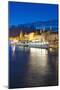 Trogir Town with Boats in the Harbour at Night, Dalmatian Coast, Adriatic, Croatia, Europe-Matthew Williams-Ellis-Mounted Photographic Print
