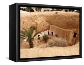 Troglodyte Pit Home, Berber Underground Dwellings, Matmata, Tunisia, North Africa, Africa-Dallas & John Heaton-Framed Stretched Canvas