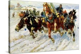 Troika, 1917-Nikolai Samokish-Stretched Canvas
