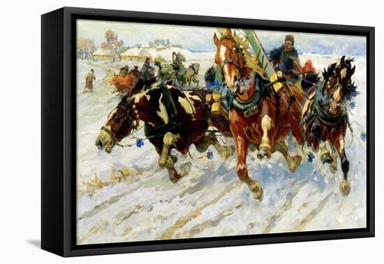 Troika, 1917-Nikolai Samokish-Framed Stretched Canvas