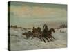 Troika on a Winter Road, End 1860s-Early 1870s-Nikolai Yegorovich Sverchkov-Stretched Canvas