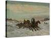 Troika on a Winter Road, End 1860s-Early 1870s-Nikolai Yegorovich Sverchkov-Stretched Canvas