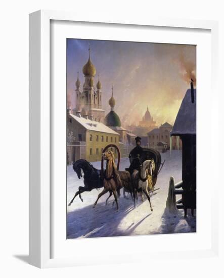 Troika on Stpetersburg Street-Carl Von Hampeln-Framed Giclee Print