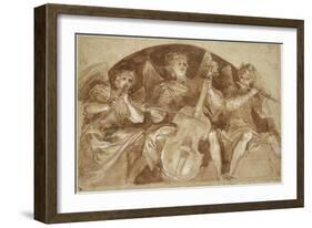 Trois anges musiciens dans une lunette-Baldassare Franceschini-Framed Giclee Print