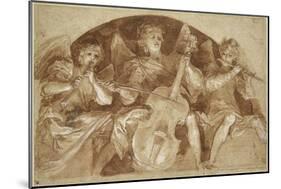Trois anges musiciens dans une lunette-Baldassare Franceschini-Mounted Giclee Print