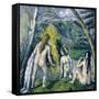 Trois Baigneuses (Three Bather)-Paul Cézanne-Framed Stretched Canvas