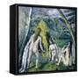 Trois Baigneuses (Three Bather)-Paul Cézanne-Framed Stretched Canvas