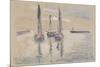 Trois barques à voiles à l'abri d'une jetée-Paul Signac-Mounted Giclee Print
