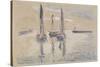 Trois barques à voiles à l'abri d'une jetée-Paul Signac-Stretched Canvas