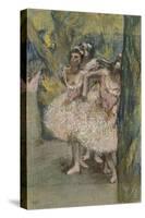 Trois danseuses en jupes saumon-Edgar Degas-Stretched Canvas