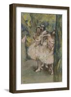 Trois danseuses en jupes saumon-Edgar Degas-Framed Giclee Print