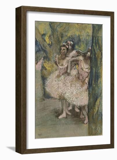 Trois danseuses en jupes saumon-Edgar Degas-Framed Giclee Print