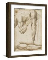 Trois études de bras: un plié, un pendant et un tendu-Bartolomeo Passarotti-Framed Giclee Print